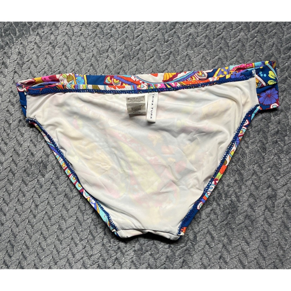 Trina Turk Blue Multicolor Ruffle Off-Shoulder Bikini Set - Picture 7 of 15